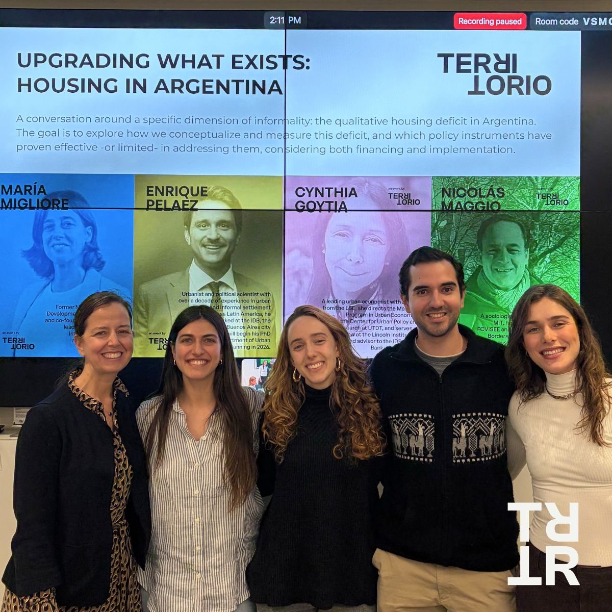 The Territorio team with Professor Gabriella Carolini after the event